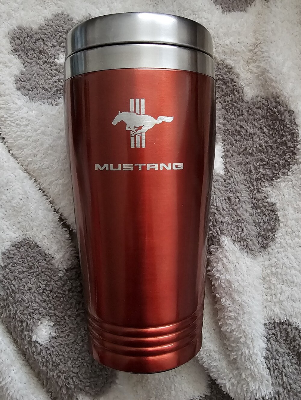 Mustang Red Stainless Travel Mug 16 Oz